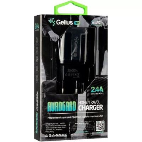 Зарядное устройство Gelius Pro Avangard GP-HC06 2USB 2.4A Black (00000075590)
