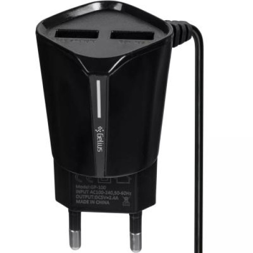 Зарядное устройство Gelius Pro Edition Auto ID 2USB + Cable Type-C 2.4A Black (00000072152)