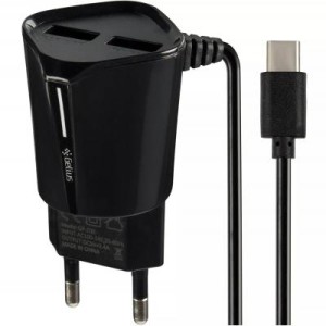 Зарядное устройство Gelius Pro Edition Auto ID 2USB + Cable Type-C 2.4A Black (00000072152)