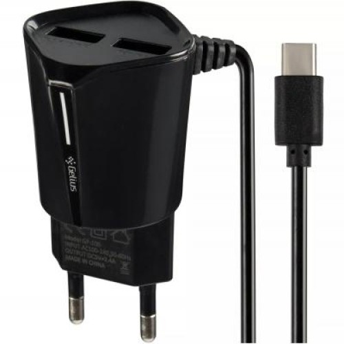 Зарядное устройство Gelius Pro Edition Auto ID 2USB + Cable Type-C 2.4A Black (00000072152)