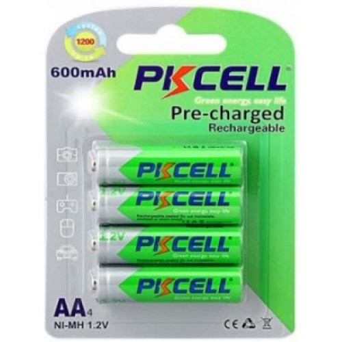Аккумулятор PkCell AA R6 NiMH 600mAh * 4 (PC/AA600-4BA)