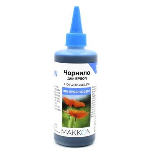 Чернила Makkon для Epson L100/L200/L300/L800 250 мл cyan (IMN-EPS-L100-250C)