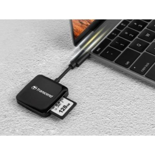 Считыватель флеш-карт Transcend USB 3.2 Gen 1 Type-C SD/microSD Black (TS-RDC3)