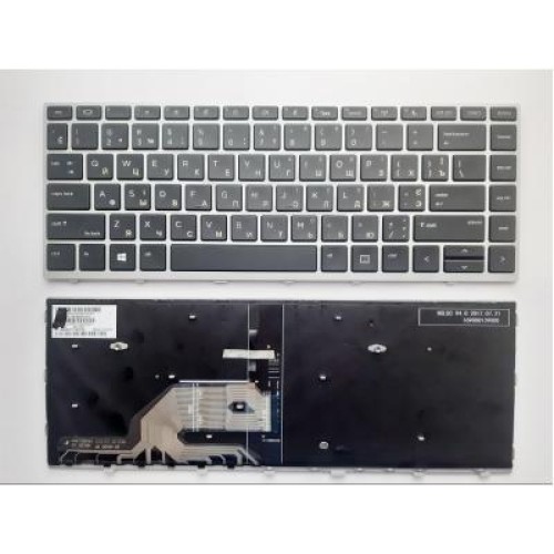 Клавиатура ноутбука HP ProBook 430/440/445 G5 черн,серебр,подсв (A46133)
