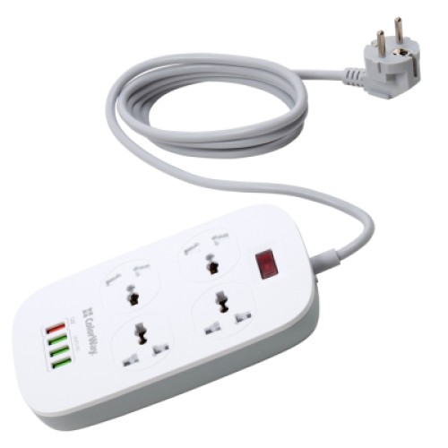 Сетевой фильтр питания ColorWay 4 розетки/4USB White 1.8м (1QC3.0 + 3 AUTO ID) (CW-CHU44QW)