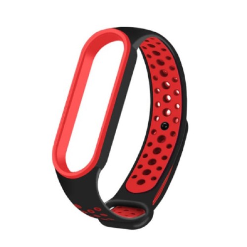 Ремешок для фитнес браслета BeCover Nike Style для Xiaomi Mi Smart Band 5 Black-Red (705153)