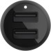 Зарядное устройство Belkin Car Charger 24W Dual USB-A, USB-A - MicroUSB, 1m, black (CCE002BT1MBK)