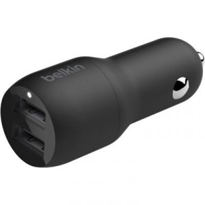 Зарядное устройство Belkin Car Charger 24W Dual USB-A, USB-A - MicroUSB, 1m, black (CCE002BT1MBK)
