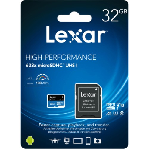 Карта памяти Lexar 32GB microSDHC class 10 UHS-I 633x (LSDMI32GBB633A) Карта памяти Lexar 32GB microSDHC class 10 UHS-I 633x (LSDMI32GBB633A)