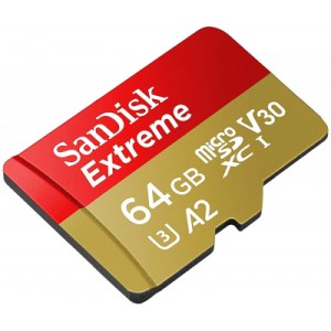 Карта пам'яті SanDisk 64GB microSDHC class 10 UHS-I A2 V30 Extreme (SDSQXA2-064G-GN6GN)