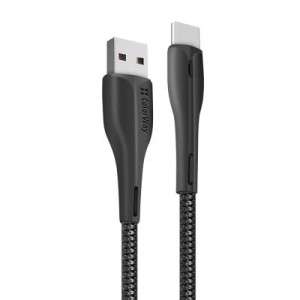Дата кабель USB 2.0 AM to Type-C 1.0m led black ColorWay (CW-CBUC034-BK)
