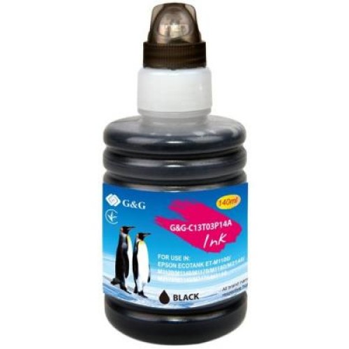 Чернила G&G Epson M1100 black pig. XL, контейнер 140мл (G&G-C13T03P14A)