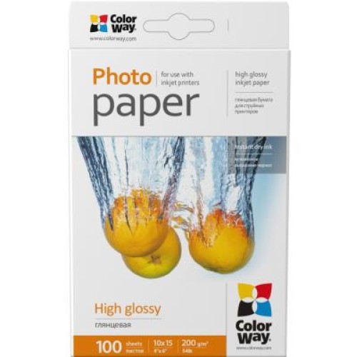 Фотобумага ColorWay 10x15 200г glossy, 100с (PG2001004R)