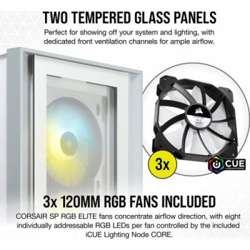 Корпус Corsair iCUE 4000X RGB Tempered Glass White (CC-9011205-WW) Корпус Corsair iCUE 4000X RGB Tempered Glass White (CC-9011205-WW)