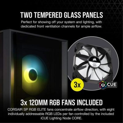 Корпус Corsair iCUE 4000X RGB Tempered Glass Black (CC-9011204-WW) Корпус Corsair iCUE 4000X RGB Tempered Glass Black (CC-9011204-WW)