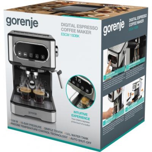 Рожковая кофеварка эспрессо Gorenje ESCM15DBK