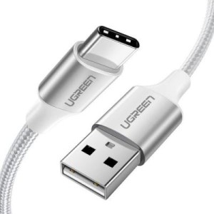 Дата кабель USB 2.0 AM to Type-C 1.0m US288 Aluminum Braid White Ugreen (60131) Дата кабель USB 2.0 AM to Type-C 1.0m US288 Aluminum Braid White Ugreen (60131)