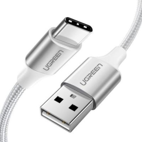 Дата кабель USB 2.0 AM to Type-C 1.0m US288 Aluminum Braid White Ugreen (60131)