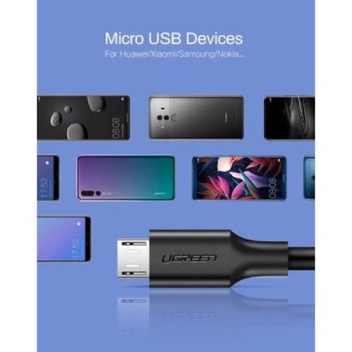Дата кабель USB 2.0 AM to Micro 5P 2.0m US289 Black Ugreen (60138)