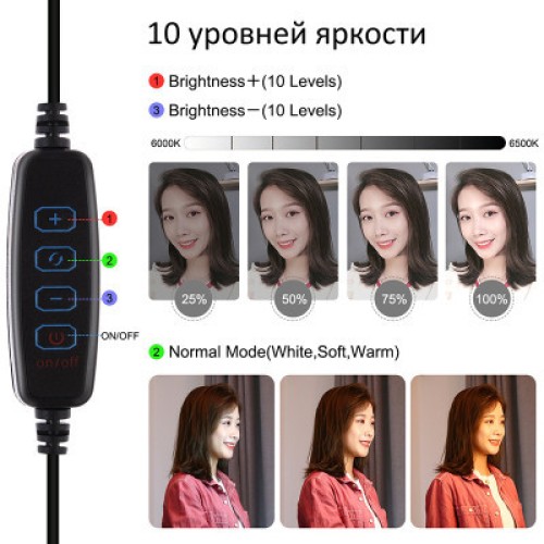Набор блогера Puluz Ring USB LED lamp 10"+ tripod 1.1m (PKT3053B)
