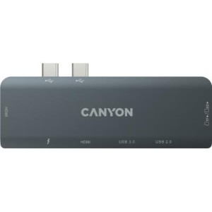 Порт-реплікатор Canyon 1*Type C PD100W+2*HDMI+1*USB3.0+1*USB2.0+1*SD+1*TF (CNS-TDS05B)