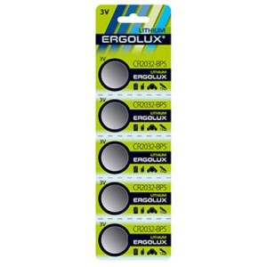 Батарейка Ergolux CR-2032 Lithium * 5 (#CR2032-BP5#)