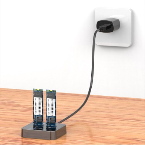 Док-станция для накопителей Maiwo 2*SATA M.2 SSD Key B/B+M USB 3.1 Gen1 Type-C (K3016SG1)