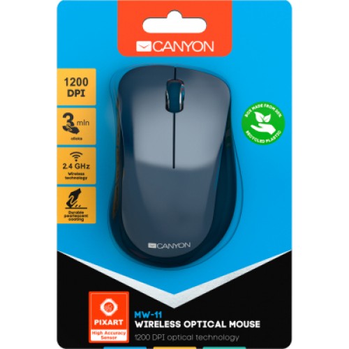 Мышка Canyon MW-11 Wireless Pixart Blue (CNE-CMSW11BL)