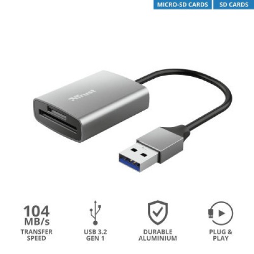 Считыватель флеш-карт Trust Dalyx Fast USB 3.2 Card reader (24135)