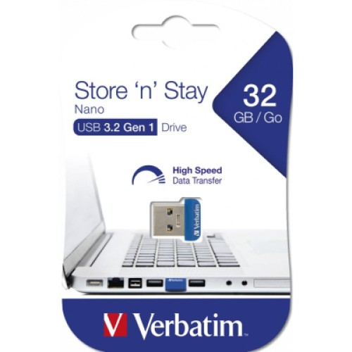 USB флеш накопитель Verbatim 32GB Store 'n' Stay NANO Blue USB 3.0 (98710)