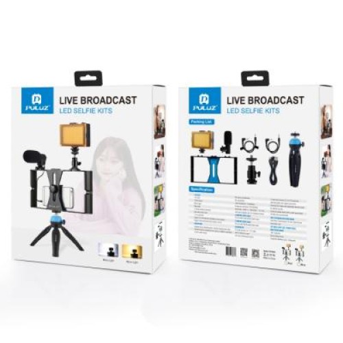 Набор блогера Puluz 4in1 (light, mount, phone holder, microphone) (PKT3023)