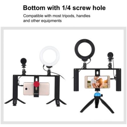 Набор блогера Puluz 4in1 (ring light, mount, phone holder, microphone) (PKT3028)