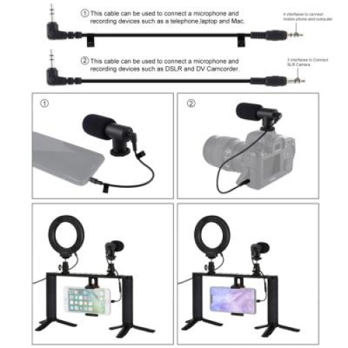 Набор блогера Puluz 4in1 (ring light, mount, phone holder, microphone) (PKT3028)