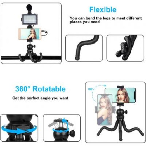 Набор блогера Puluz 4in1 (light, mount, phone holder, microphone) (PKT3094B)