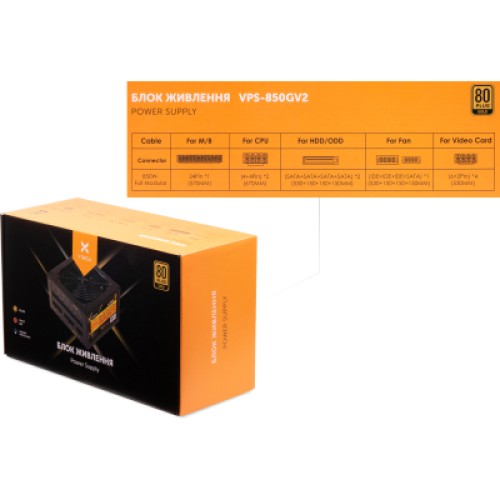 Блок питания Vinga 850W (VPS-850GV2) Блок питания Vinga 850W (VPS-850GV2)