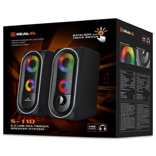 Акустическая система REAL-EL S-110 USB Black