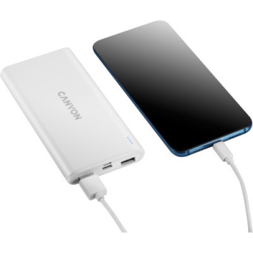 Батарея универсальная Canyon PB-106 10000mAh Input 5V/2A, Output 5V/2.1A(Max) (CNE-CPB1006W)