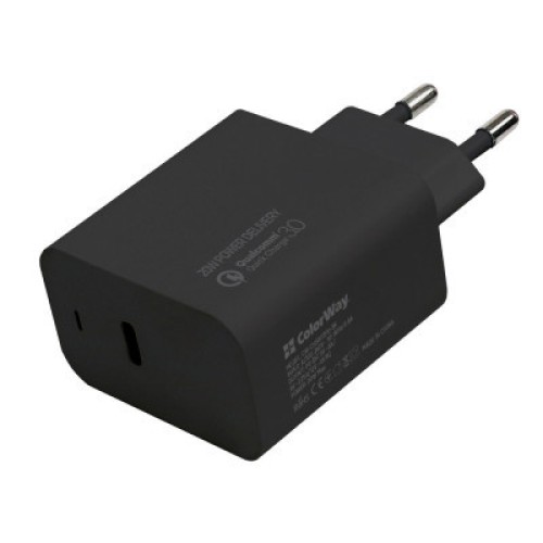 Зарядное устройство ColorWay Power Delivery Port USB Type-C (20W) black (CW-CHS023PD-BK)
