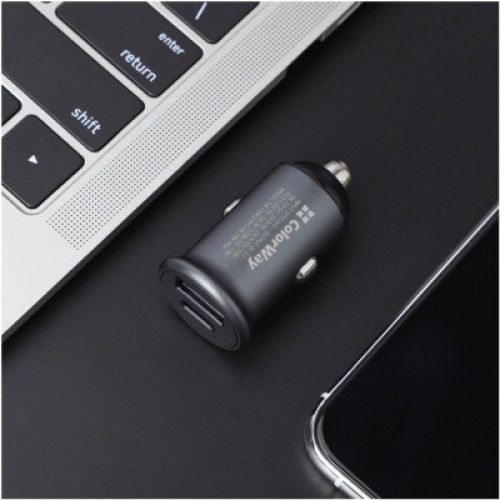 Зарядное устройство ColorWay 2USB Car (Type-C PD20W + USB QC3.0 ) (38W) Gray (CW-CHA029PD-GR)