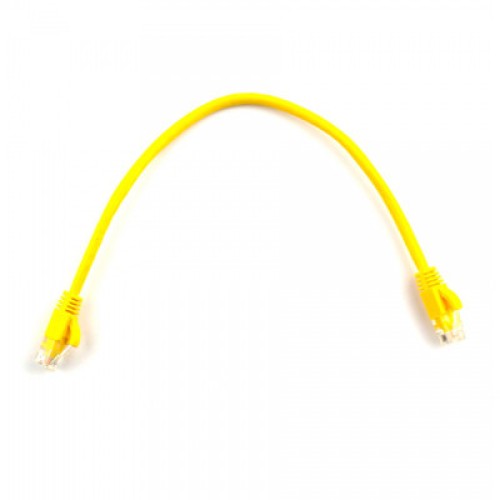 Патч-корд 0.25м, RJ-45, Cat.5e, CU, медь, желтый Ritar (PCR-CU/0.25Yw / 04278)