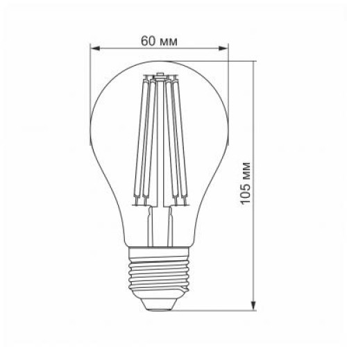 Лампочка Videx Filament A60FA 10W E27 2200K 220V (VL-A60FA-10272)