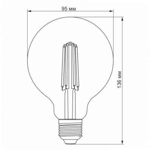 Лампочка Videx Filament G95FD 7W E27 4100K 220V (VL-G95FD-07274)