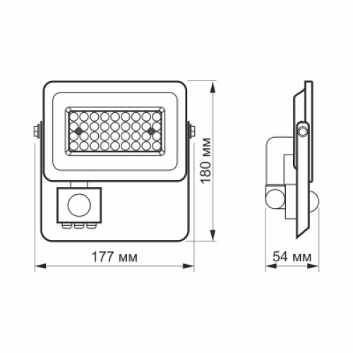 Прожектор Videx LED  30W 5000K с датчиком движения (VL-F2e305W-S)