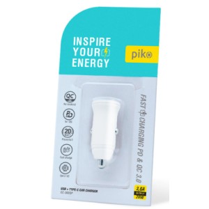 Зарядное устройство Piko CC-302QP 2USB A+C/20W (1283126509896)