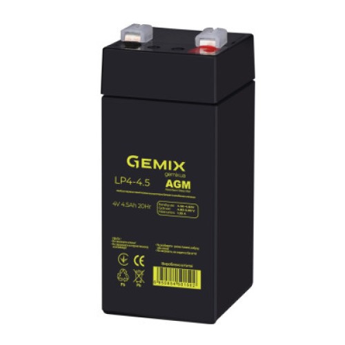 Батарея к ИБП Gemix LP 4В 4.5Ач (LP4-4.5) Батарея к ИБП Gemix LP 4В 4.5Ач (LP4-4.5)