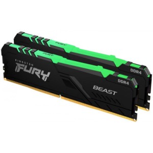 Модуль памяти для компьютера DDR4 16GB (2x8GB) 3200 MHz Fury Beast RGB Kingston Fury (ex.HyperX) (KF432C16BBAK2/16)