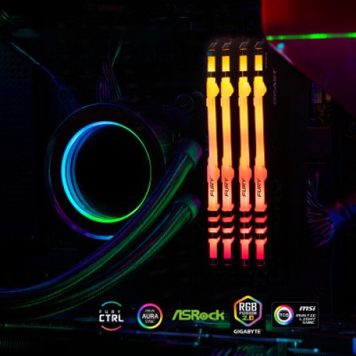 Модуль памяти для компьютера DDR4 16GB 3600 MHz Fury Beast RGB Kingston Fury (ex.HyperX) (KF436C18BBA/16)