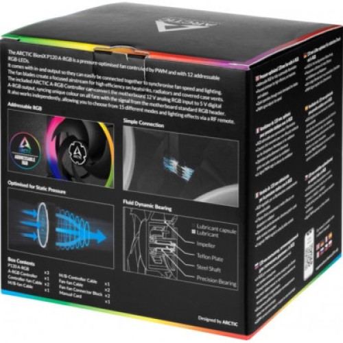Кулер для корпуса Arctic P120 A-RGB 3x120mm ARGB (ACFAN00156A)