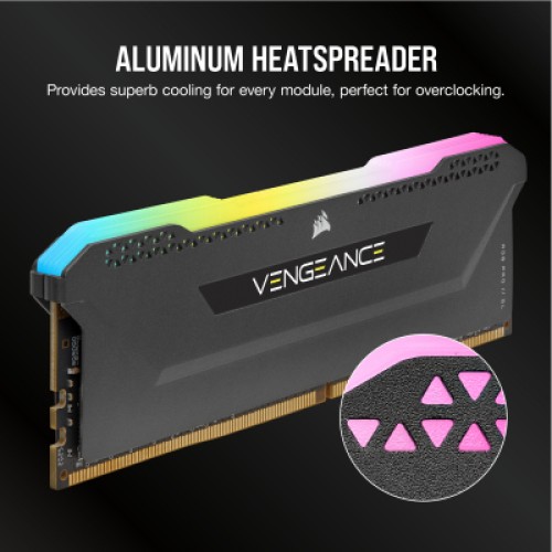 Модуль памяти для компьютера DDR4 16GB (2x8GB) 3600 MHz Vengeance RGB Pro SL Black Corsair (CMH16GX4M2D3600C18)
