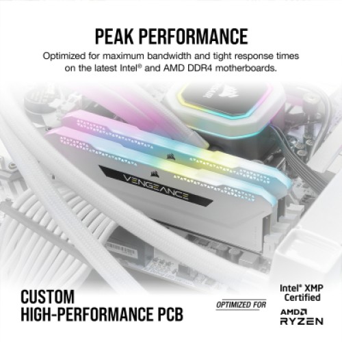 Модуль памяти для компьютера DDR4 16GB (2x8GB) 3600 MHz Vengeance RGB Pro SL White Corsair (CMH16GX4M2D3600C18W)